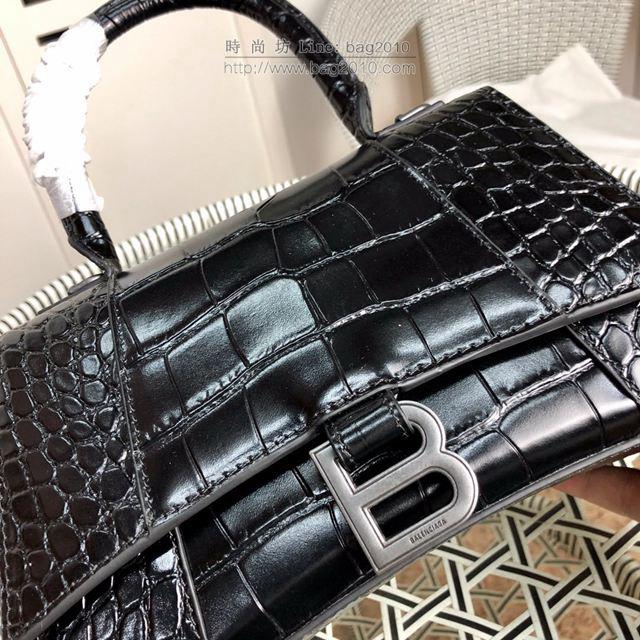 Balenciaga女包 巴黎世家新款中號鱷魚紋沙漏包 巴黎世家牛皮爆款手提包  csbl1191